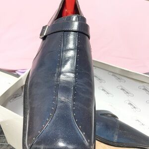 Men's Blue Leather Dress Shoes